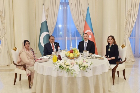 Dinner reception was hosted on behalf of President Ilham Aliyev in honor of President Mamnoon Hussain